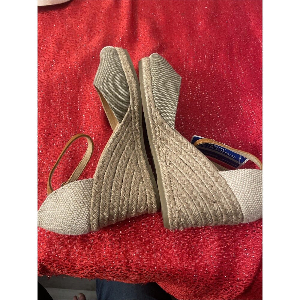 White Mountain Espadrille Wedge sandals 8W Mamba Neutral - Picture 8 of 16